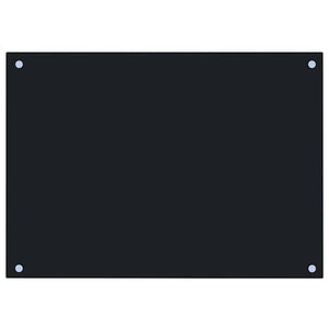 vidaXL Black Kitchen Backsplash 70x50 cm Tempered Glass
