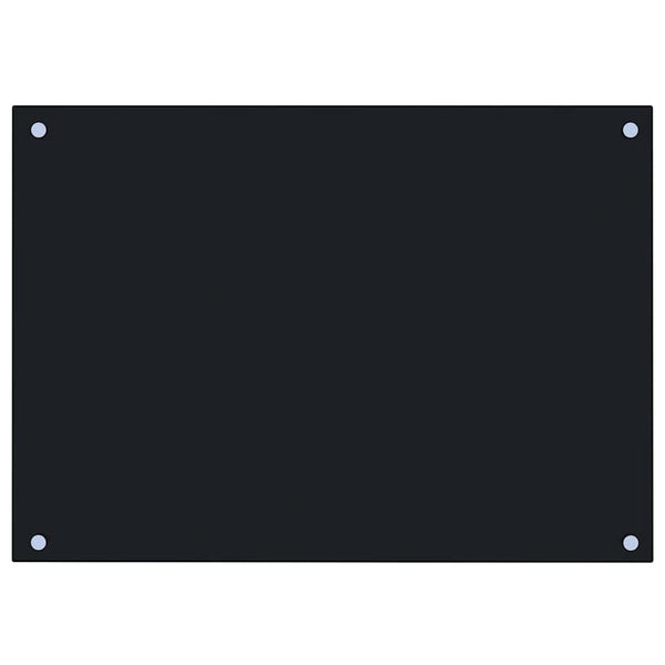 vidaXL Black Kitchen Backsplash 70x50 cm Tempered Glass