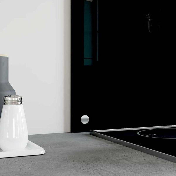 vidaXL Black Kitchen Backsplash 70x50 cm Tempered Glass