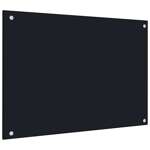 vidaXL Black Kitchen Backsplash 70x50 cm Tempered Glass