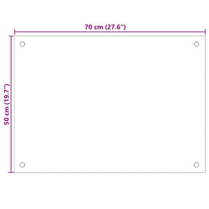 vidaXL Black Kitchen Backsplash 70x50 cm Tempered Glass