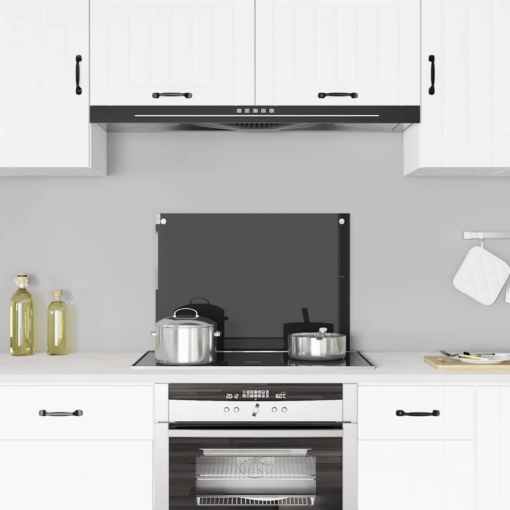vidaXL Black Kitchen Backsplash 70x50 cm Tempered Glass