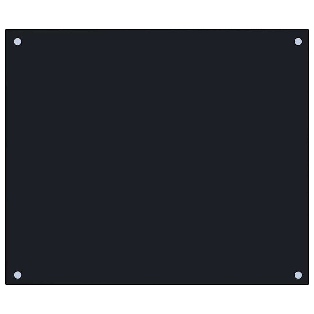 vidaXL Kitchen Backsplash Black 70x60 cm Tempered Glass