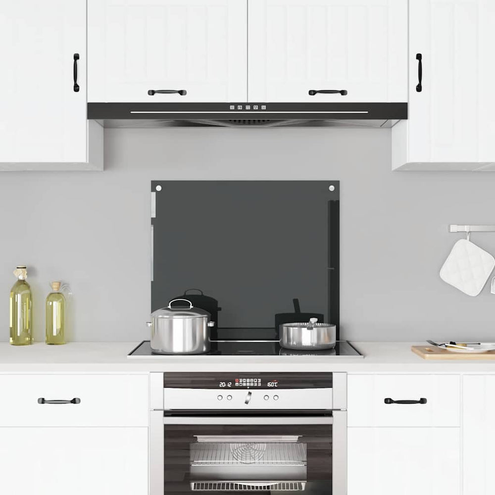 vidaXL Kitchen Backsplash Black 70x60 cm Tempered Glass