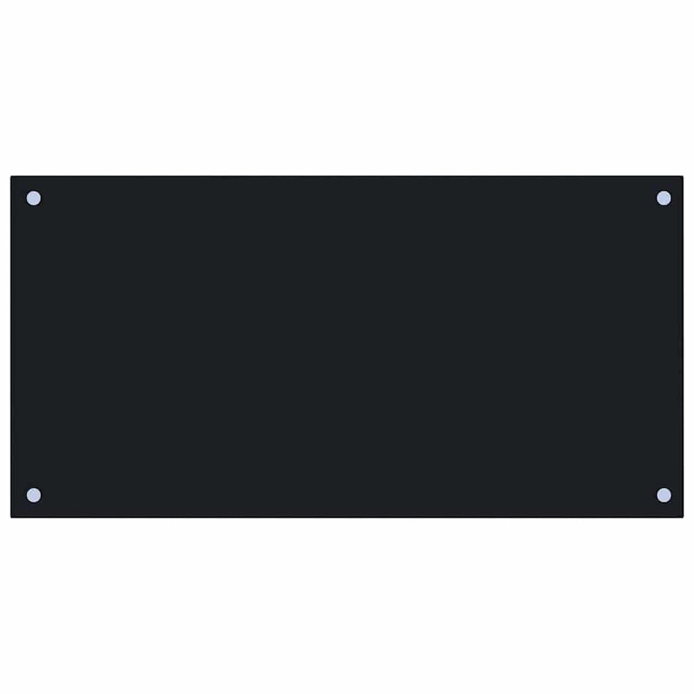 vidaXL Black Kitchen Backsplash 80x40 cm Tempered Glass