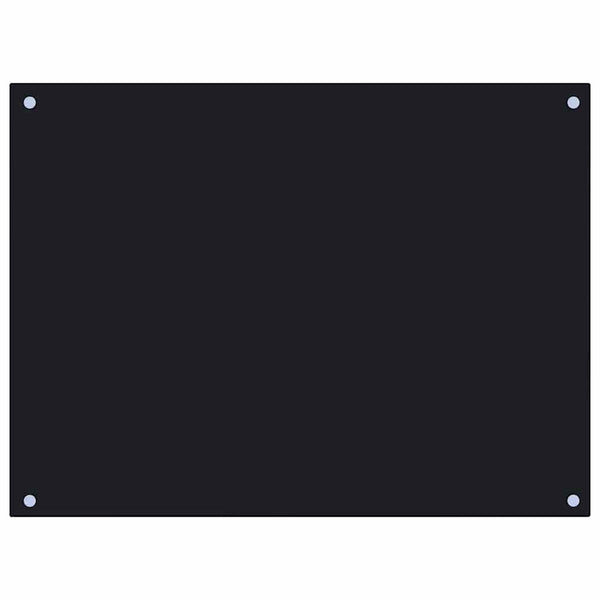vidaXL Black Kitchen Splashback 80x60 cm Tempered Glass