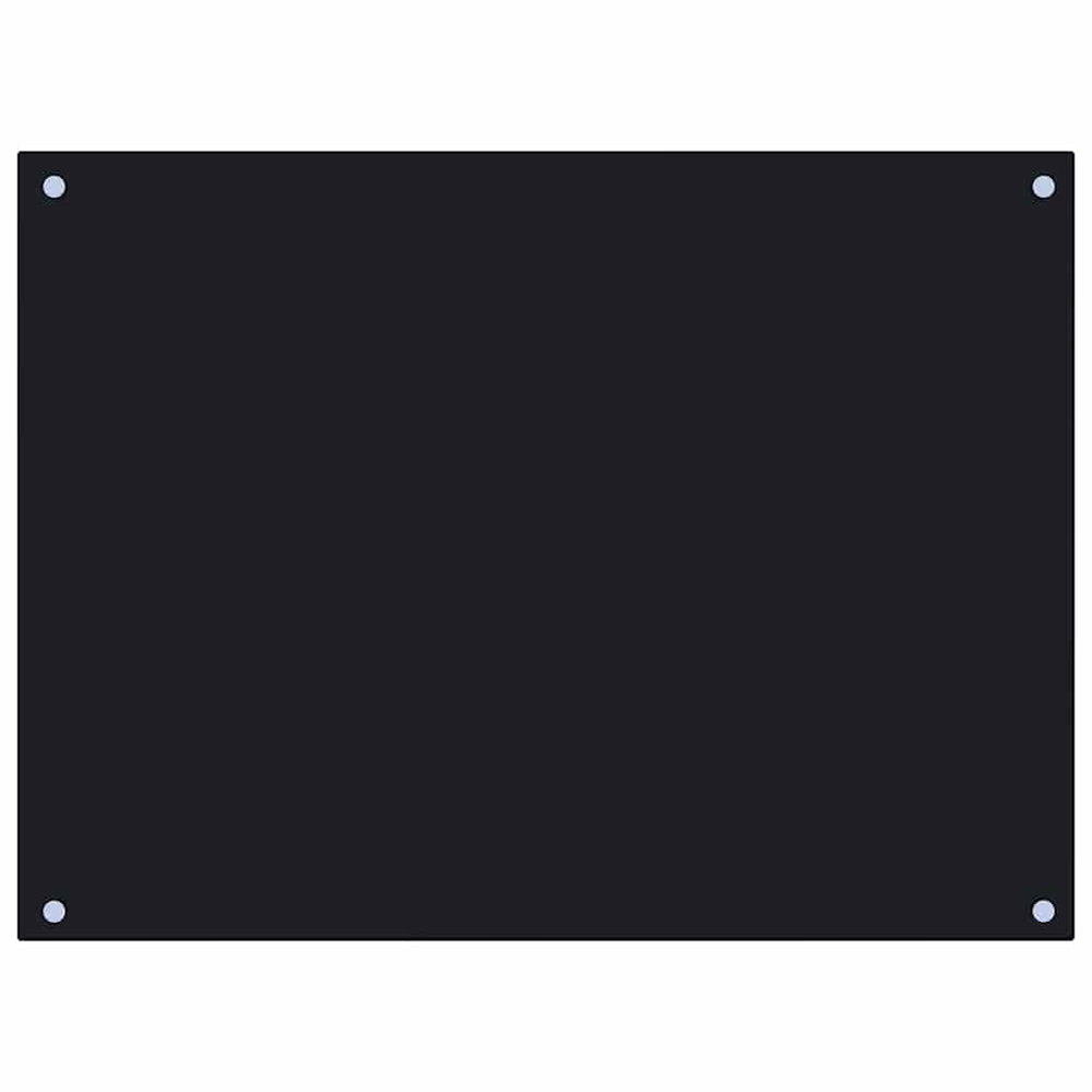 vidaXL Black Kitchen Splashback 80x60 cm Tempered Glass
