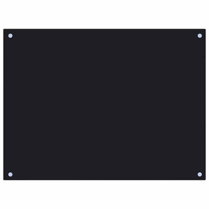 vidaXL Black Kitchen Splashback 80x60 cm Tempered Glass