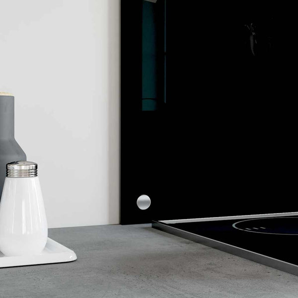 vidaXL Black Kitchen Splashback 80x60 cm Tempered Glass