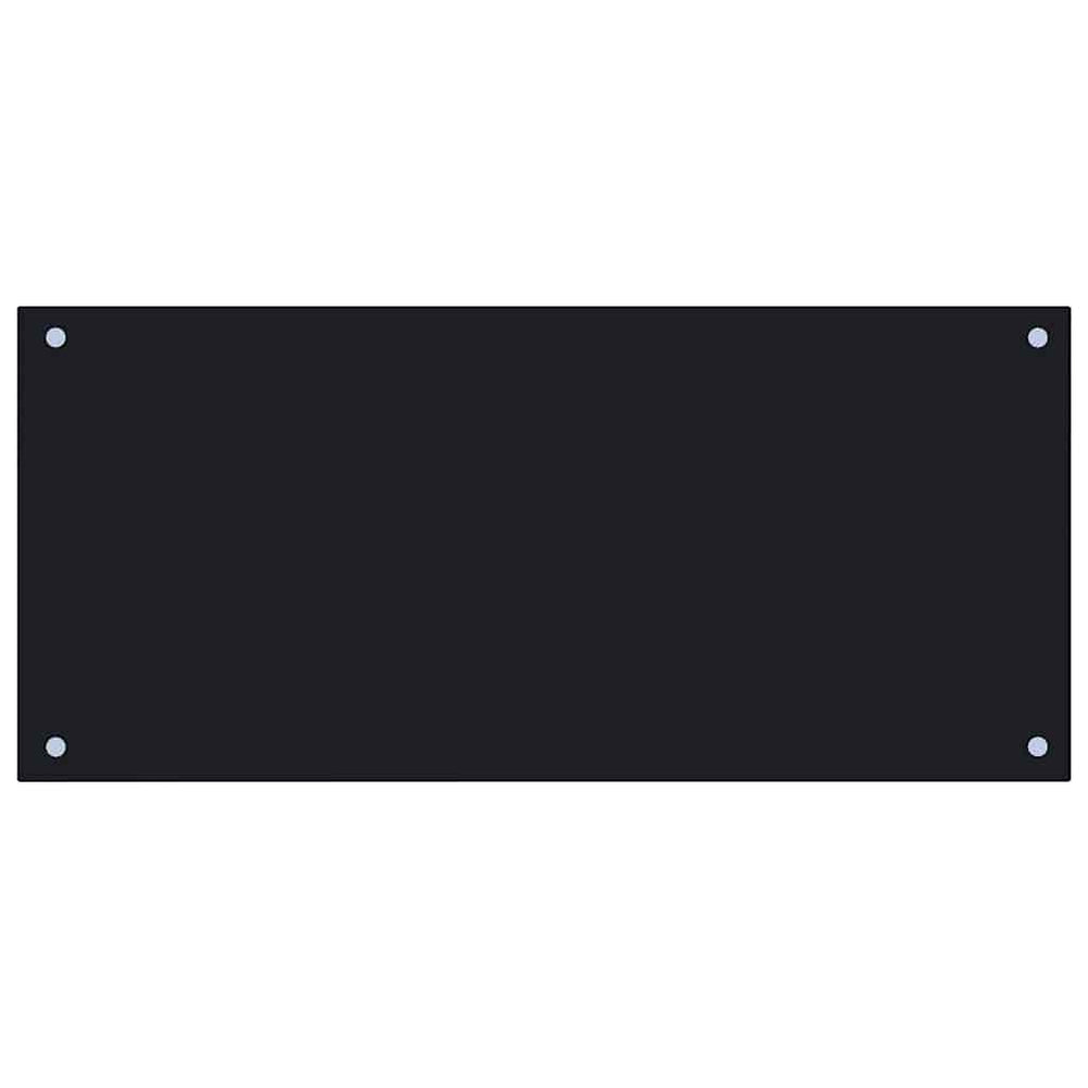 vidaXL Kitchen Backsplash Black 90x40 cm Tempered Glass