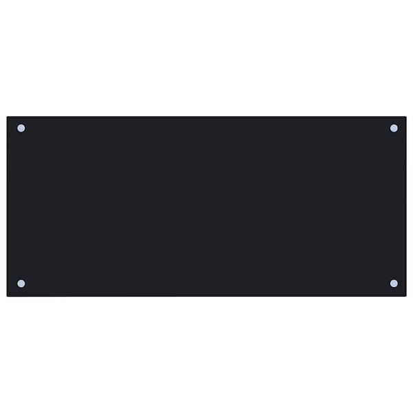 vidaXL Kitchen Backsplash Black 90x40 cm Tempered Glass
