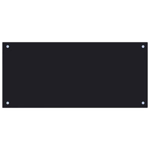 vidaXL Kitchen Backsplash Black 90x40 cm Tempered Glass