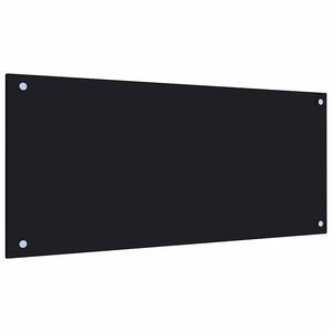 vidaXL Kitchen Backsplash Black 90x40 cm Tempered Glass