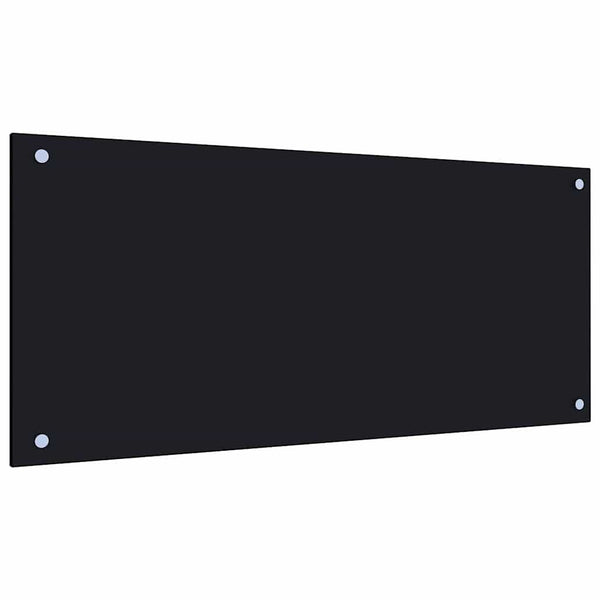 vidaXL Kitchen Backsplash Black 90x40 cm Tempered Glass