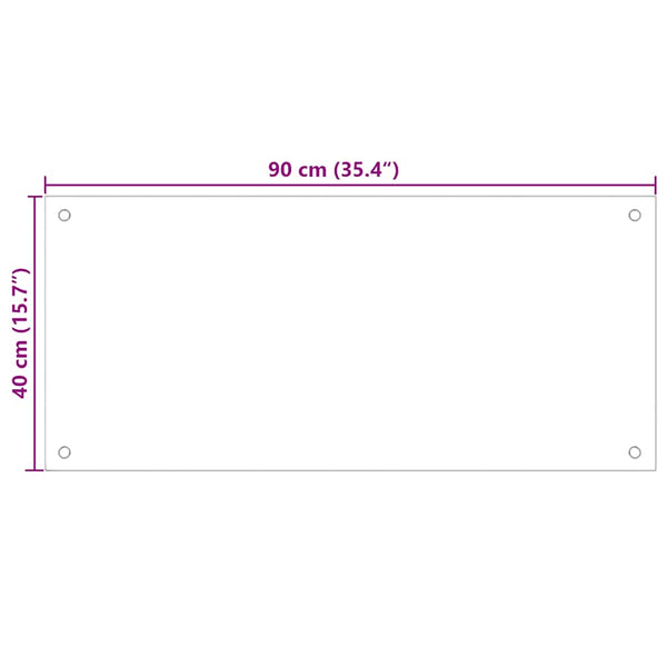 vidaXL Kitchen Backsplash Black 90x40 cm Tempered Glass