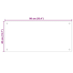vidaXL Kitchen Backsplash Black 90x40 cm Tempered Glass