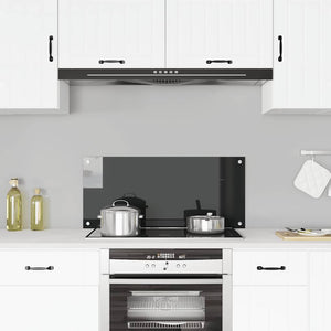 vidaXL Kitchen Backsplash Black 90x40 cm Tempered Glass