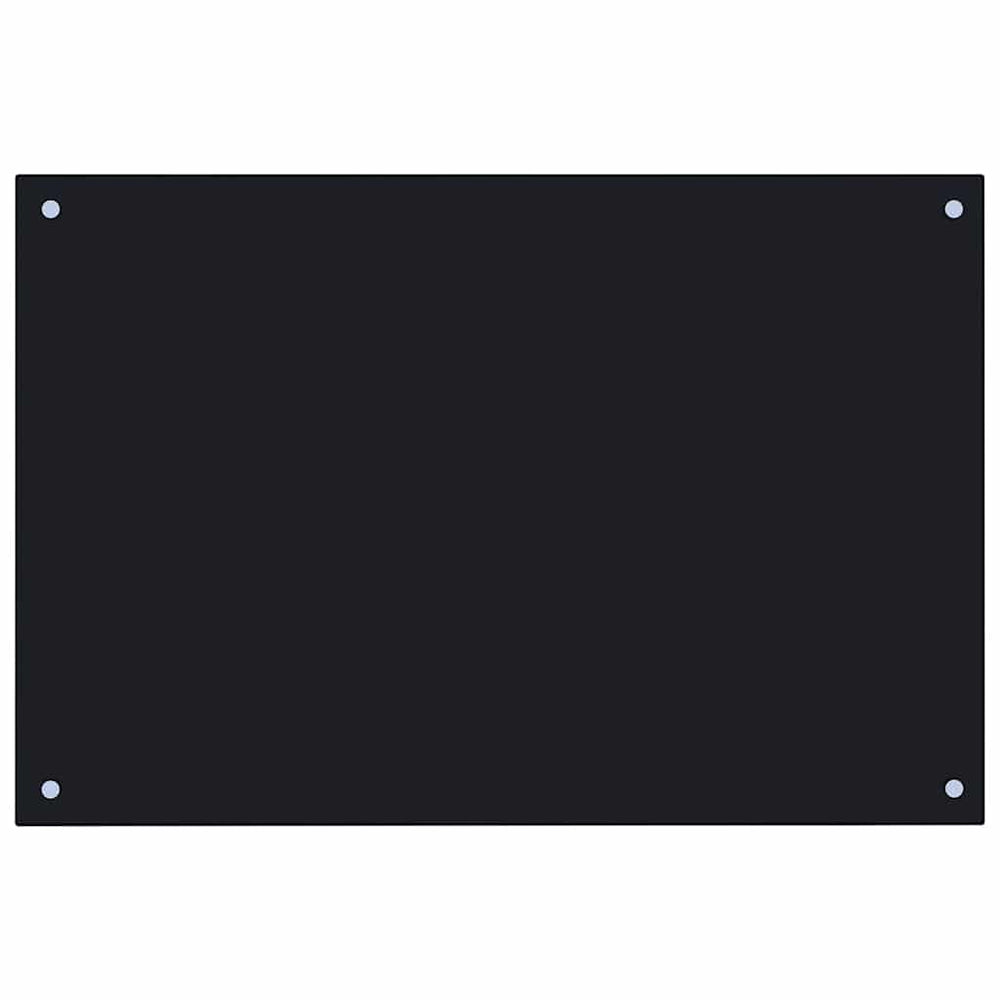 vidaXL Kitchen Splashback Black 90x50 cm Tempered Glass