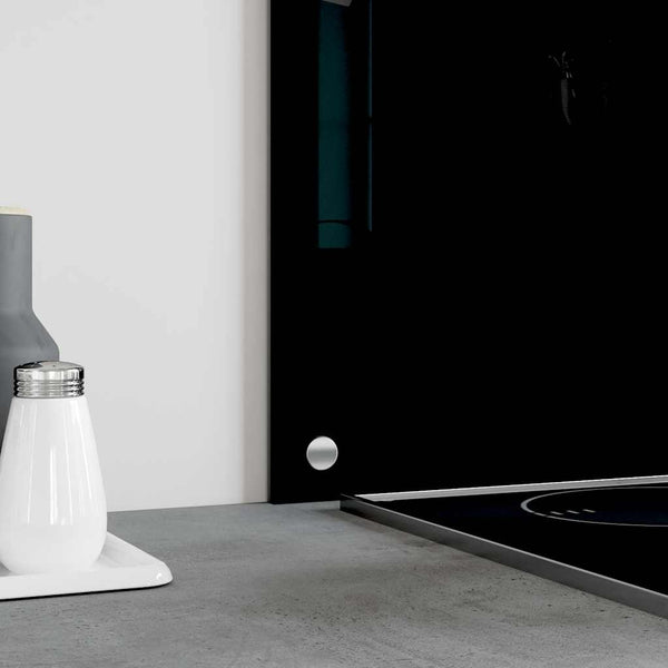 vidaXL Kitchen Splashback Black 90x50 cm Tempered Glass