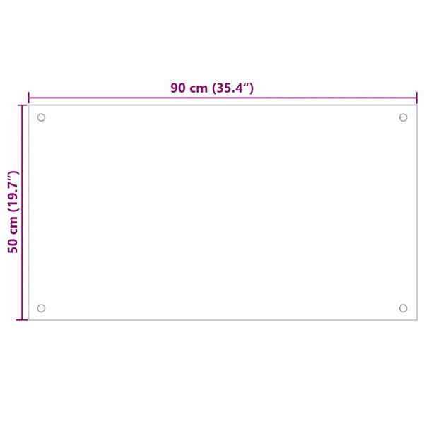 vidaXL Kitchen Splashback Black 90x50 cm Tempered Glass