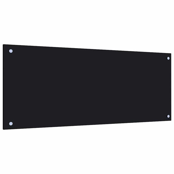 vidaXL Kitchen Splashback Black 100x40 cm Tempered Glass