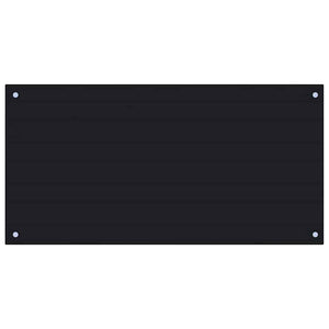 vidaXL Kitchen Splashback Black 100x50 cm Tempered Glass