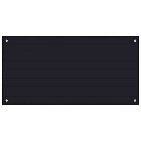vidaXL Kitchen Splashback Black 100x50 cm Tempered Glass