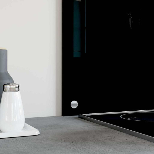 vidaXL Kitchen Splashback Black 100x50 cm Tempered Glass