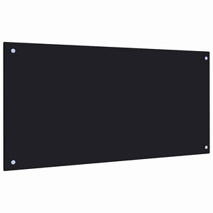 vidaXL Kitchen Splashback Black 100x50 cm Tempered Glass