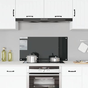 vidaXL Kitchen Splashback Black 100x50 cm Tempered Glass