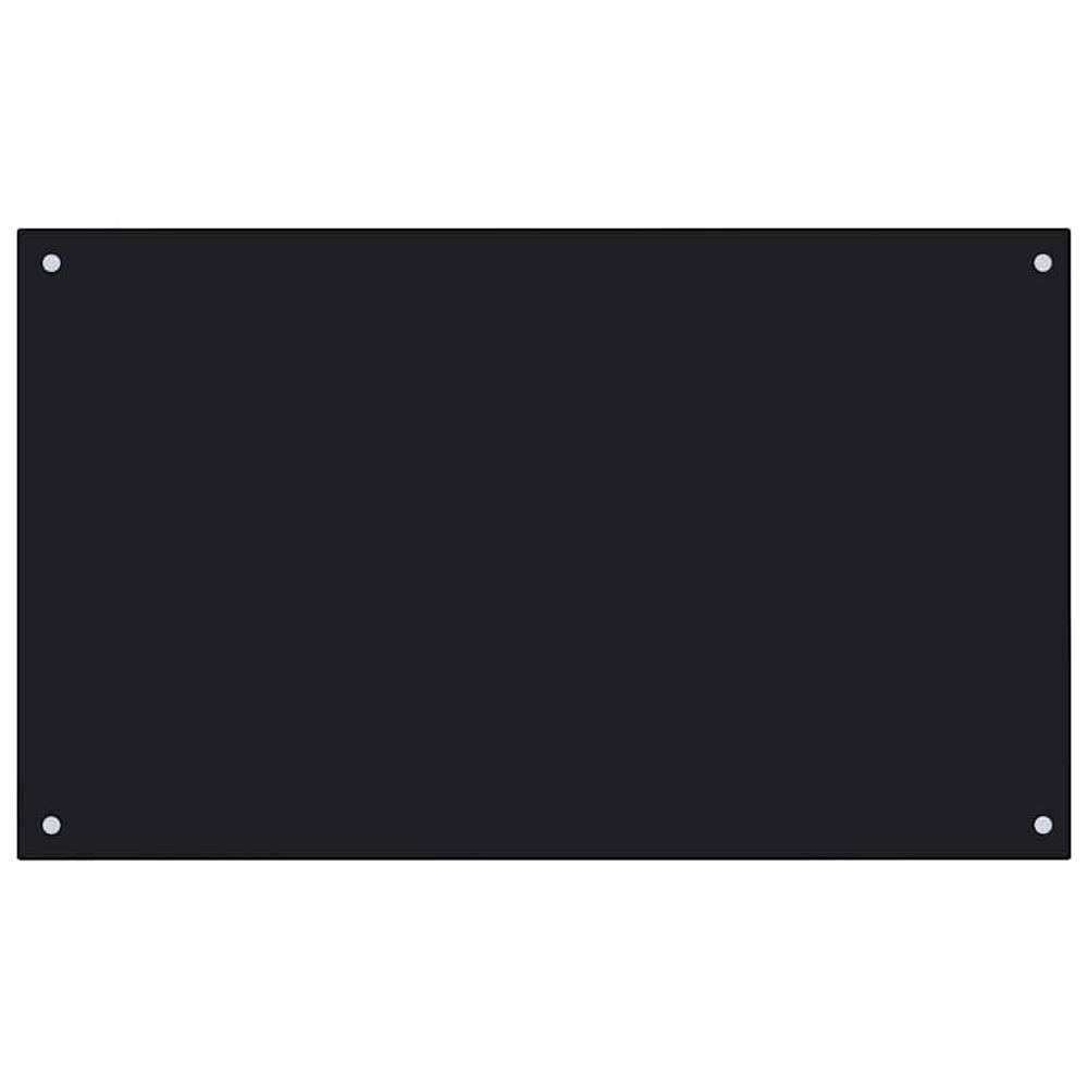 vidaXL Kitchen Splashback Black 100x60 cm Tempered Glass