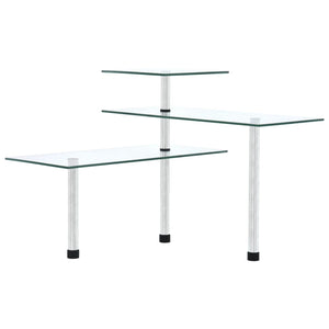 vidaXL Kitchen Corner Shelf 3 Tiers Tempered Glass