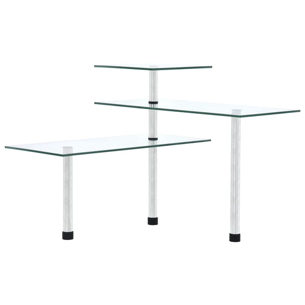 vidaXL Kitchen Corner Shelf 3 Tiers Tempered Glass
