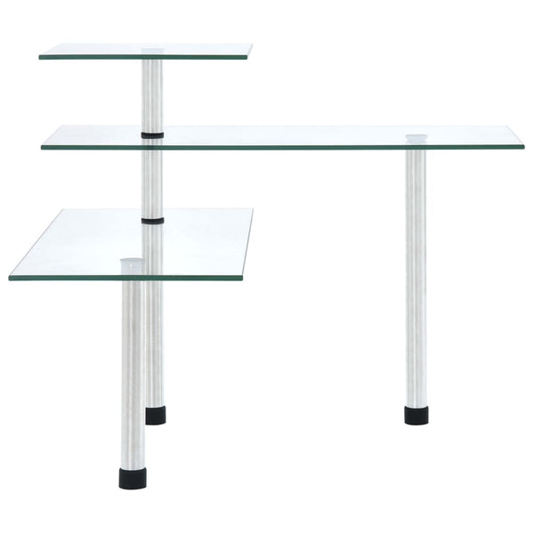 vidaXL Kitchen Corner Shelf 3 Tiers Tempered Glass