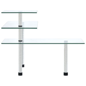 vidaXL Kitchen Corner Shelf 3 Tiers Tempered Glass