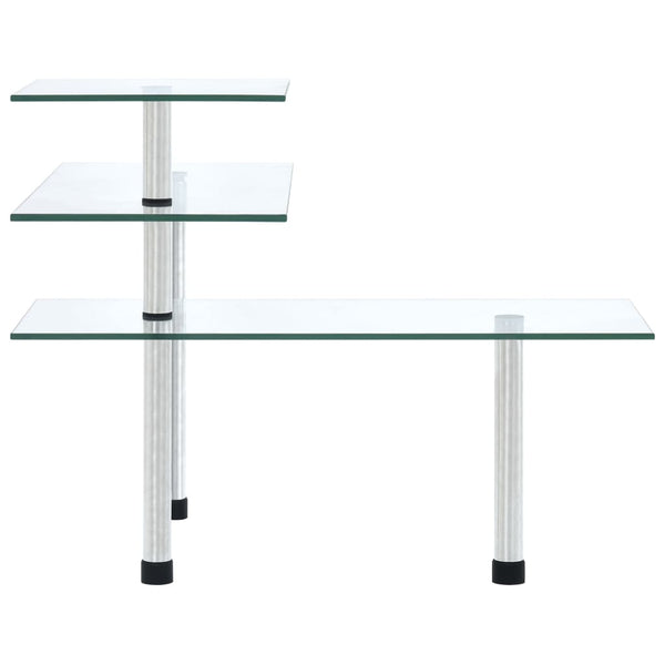 vidaXL Kitchen Corner Shelf 3 Tiers Tempered Glass