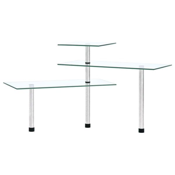 vidaXL Kitchen Corner Shelf 3 Tiers Tempered Glass