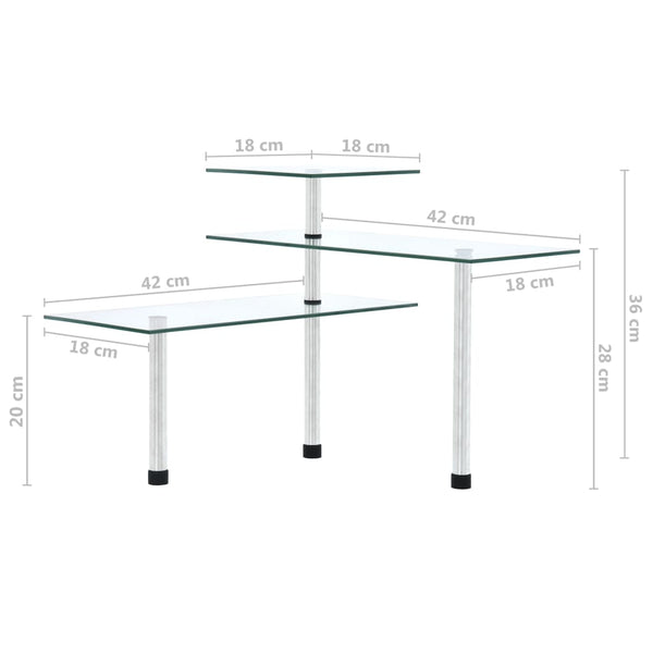 vidaXL Kitchen Corner Shelf 3 Tiers Tempered Glass