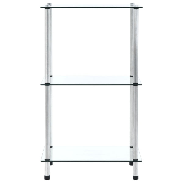vidaXL 3-Tier Shelf Transparent 40x40x67 cm Tempered Glass