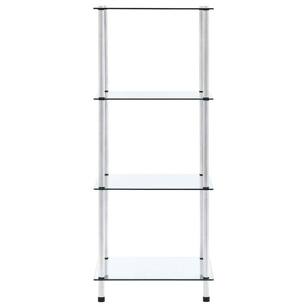 vidaXL Shelving Unit with 4 Tiers Transparent 40x40x100 cm Tempered Glass