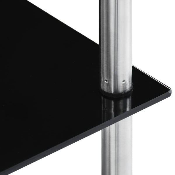 vidaXL 5-Tier Black Shelf 40x40x130 cm Tempered Glass