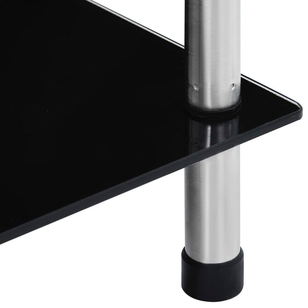 vidaXL 5-Tier Black Shelf 40x40x130 cm Tempered Glass