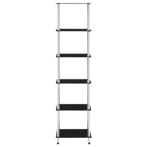 vidaXL 6-Tier Shelving Unit Black 40x40x160 cm Tempered Glass