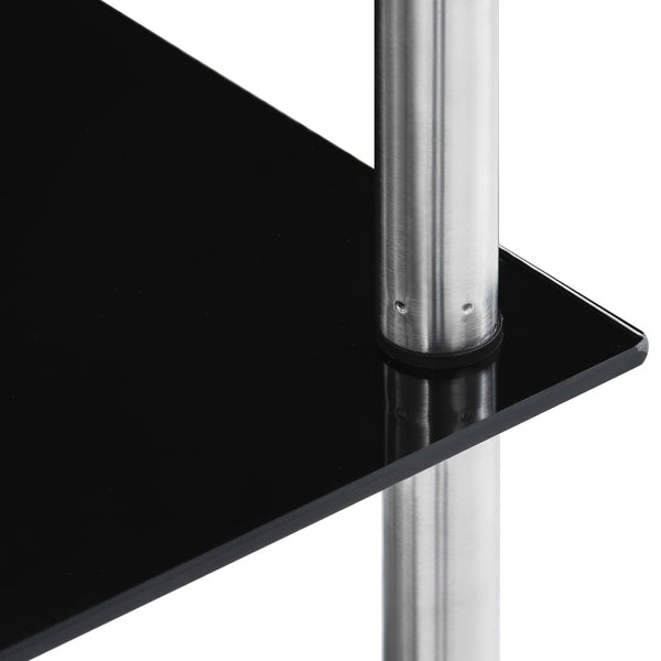 vidaXL 6-Tier Shelving Unit Black 40x40x160 cm Tempered Glass