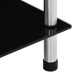 vidaXL 6-Tier Shelving Unit Black 40x40x160 cm Tempered Glass