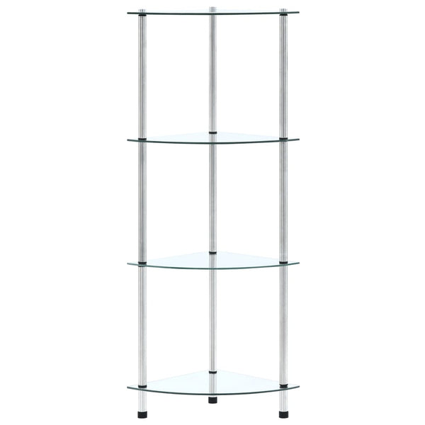 vidaXL 4-Tier Shelf Transparent 30x30x100 cm Tempered Glass