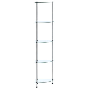 vidaXL 5-Tier Shelf Transparent 30x30x130 cm Tempered Glass