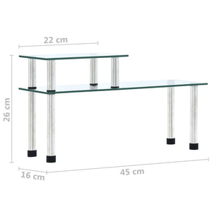 vidaXL Kitchen Shelf Transparent 45×16×26 cm Tempered Glass