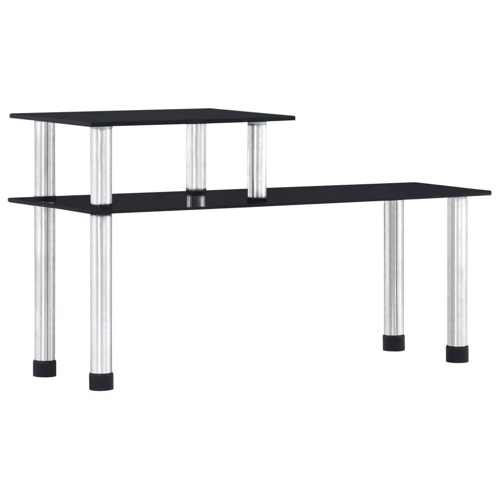 vidaXL Kitchen Shelf Black 45×16×26 cm Tempered Glass