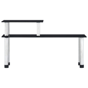 vidaXL Kitchen Shelf Black 45×16×26 cm Tempered Glass